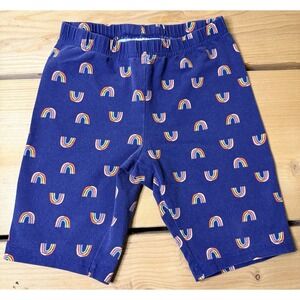 Hanna Andersson Biker Shorts Girls Blue with rainbows Size 140 / 10